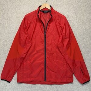 Sunice Mens Large Red Packable Full Zip Windbreaker Jacket Golf‎ Running